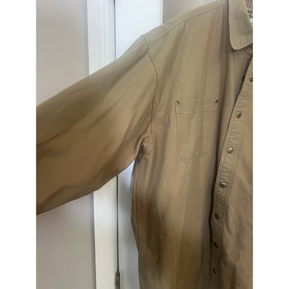 Carhartt Mens Blanket Lined Relaxed Fit Flannel Shirt Tan Jacket Coat XL Tall. - Picture 2 of 7